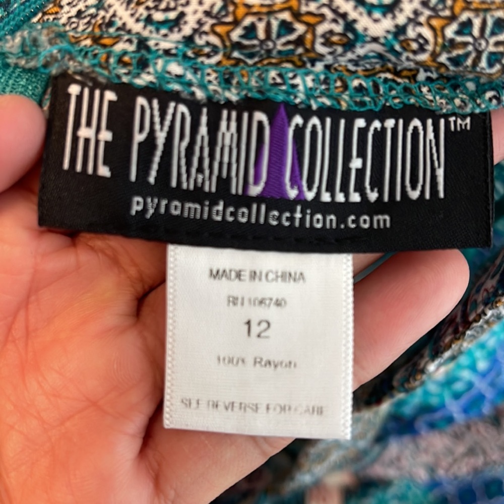 Pyramid Collection 14~Blue Multi Patchwork-Look D… - image 7